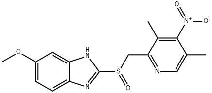 rac 4-Desmethoxy-4-nitro Omeprazole Struktur