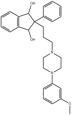 2-[3-[4-(m-Methoxyphenyl)-1-piperazinyl]propyl]-2-phenyl-1,3-indanediol Struktur