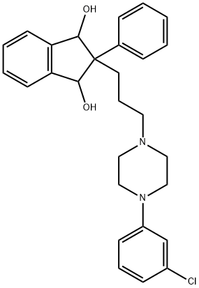 2-[3-[4-(m-Chlorophenyl)-1-piperazinyl]propyl]-2-phenyl-1,3-indanediol Struktur