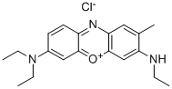 7-(diethylamino)-3-(ethylamino)-2-methylphenoxazin-5-ium chloride Struktur