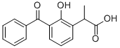 3-benzoyl-2-hydroxyhydratropic acid Struktur