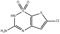 3-Amino-6-chloro-4H-thieno[3,2-e]-1,2,4-thiadiazine 1,1-dioxide Struktur