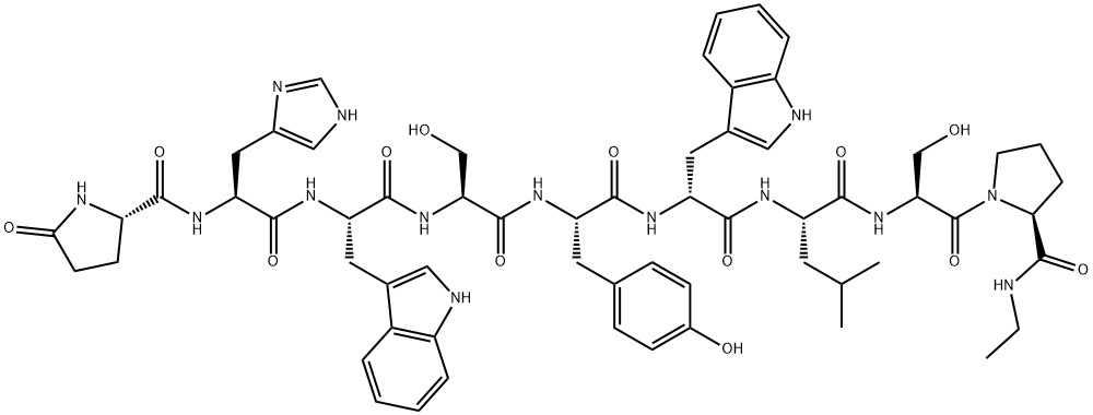 Pyr-His-Trp-Ser-Tyr-D-Trp-Leu-Ser-Pro-NHEt Struktur