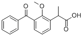 3-benzoyl-2-methoxyhydratropic acid Struktur