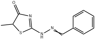 Benzaldehyde, (4,5-dihydro-5-methyl-4-oxo-2-thiazolyl)hydrazone Struktur