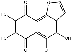 4,5,7,8-Tetrahydroxynaphtho[1,2-b]furan-6,9-dione Struktur