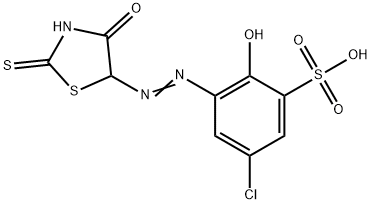 5-Chloro-3-[(2-thioxo-4-oxothiazolidine-5-yl)azo]-2-hydroxybenzenesulfonic acid Struktur