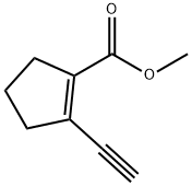 1-Cyclopentene-1-carboxylic acid, 2-ethynyl-, methyl ester (9CI) Struktur