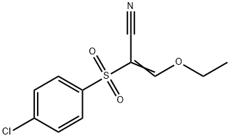 2-((4-CHLOROPHENYL)SULFONYL)-3-ETHOXYPROP-2-ENENITRILE Struktur