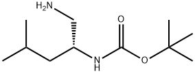 Carbamic acid, [(1R)-1-(aminomethyl)-3-methylbutyl]-, 1,1-dimethylethyl ester Struktur