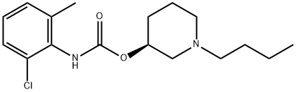 (-)-N-(2-Chloro-6-methylphenyl)carbamic acid (3S)-1-butyl-3-piperidyl ester Struktur