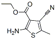 3-Thiophenecarboxylicacid,2-amino-4-cyano-5-methyl-,ethylester(9CI) Struktur