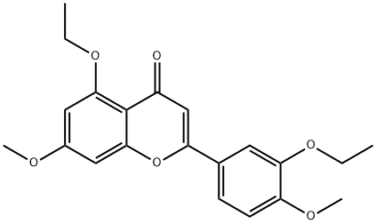 5-Ethoxy-2-(3-ethoxy-4-methoxyphenyl)-7-methoxy-4H-1-benzopyran-4-one Struktur