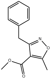 4-Isoxazolecarboxylicacid,5-methyl-3-(phenylmethyl)-,methylester(9CI) Struktur