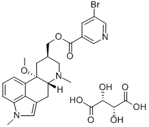 5-bromo-3-(10-methoxy-1,6-dimethylergolin-8beta-ylmethoxycarbonyl)pyridinium hydrogen [R-(R*,R*)]-tartrate Struktur