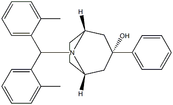 3-Endo-8-[bis(2-methylphenyl)methyl]-3-phenyl-8-azabicyclo[3.2.1]octan-3-ol Struktur