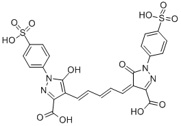 4-[5-[3-carboxy-5-hydroxy-1-(4-sulphophenyl)-1H-pyrazol-4-yl]penta-2,4-dienylidene]-4,5-dihydro-5-oxo-1-(4-sulphophenyl)-1H-pyrazole-3-carboxylic acid Struktur