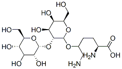 (2S)-2,6-diamino-5-[(2R,3R,4S,5R,6R)-4,5-dihydroxy-6-(hydroxymethyl)-3-[(2R,3R,5S,6R)-3,4,5-trihydroxy-6-(hydroxymethyl)oxan-2-yl]oxyoxan-2-yl]oxyhexanoic acid Struktur