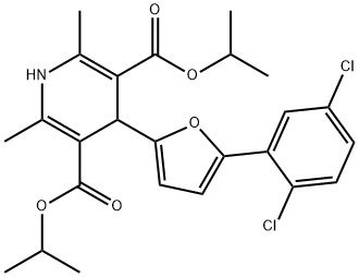 diisopropyl 4-[5-(2,5-dichlorophenyl)-2-furyl]-2,6-dimethyl-1,4-dihydro-3,5-pyridinedicarboxylate Struktur