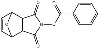 Benzoic acid 3,5-dioxo-10-oxa-4-aza-tricyclo(5.2.1.0(2,6))dec-8-en-4-yl ester Struktur