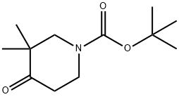 1-(tert-Butoxycarbonyl)-3,3-dimethyl-4-oxopiperidine Struktur