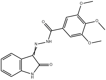 3,4,5-trimethoxy-N'-(2-oxo-1,2-dihydro-3H-indol-3-yliden)benzenecarbohydrazide Struktur