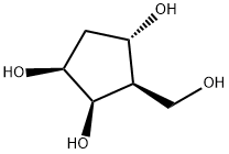 1,2,4-Cyclopentanetriol, 3-(hydroxymethyl)-, (1S,2R,3R,4S)- (9CI) Struktur