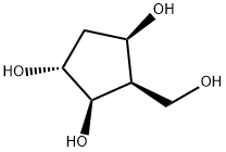 1,2,4-Cyclopentanetriol, 3-(hydroxymethyl)-, (1R,2R,3R,4R)- (9CI) Struktur