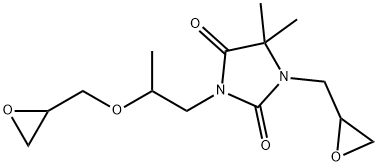 5,5-dimethyl-3-[2-(oxiranylmethoxy)propyl]-1-(oxiranylmethyl)imidazolidine-2,4-dione Struktur