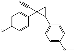 1-(p-Chlorophenyl)-2-(p-methoxyphenyl)cyclopropanecarbonitrile Struktur