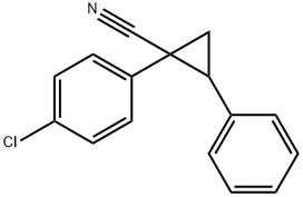 1-(4-chlorophenyl)-2-phenyl-cyclopropane-1-carbonitrile Struktur