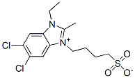 5,6-Dichloro-1-ethyl-2-methyl-3-(4-sulfobutyl)-1H-benzimidazolium inner sal Struktur