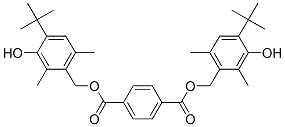 S,S-bis[[4-(1,1-dimethylethyl)-3-hydroxy-2,6-dimethylphenyl]methyl] terephthalate  Struktur