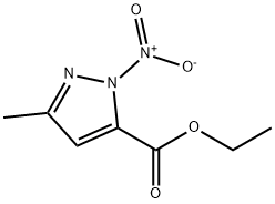 1H-Pyrazole-5-carboxylicacid,3-methyl-1-nitro-,ethylester(9CI) Struktur