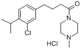 1-(4-(3-Chloro-4-(1-methylethyl)phenyl)-1-oxobutyl)-4-methylpiperazine  hydrochloride Struktur