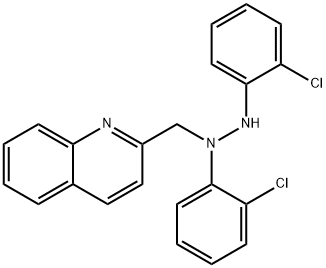 1,2-bis(2-chlorophenyl)-1-(quinolin-2-ylmethyl)hydrazine Struktur