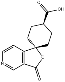 trans-3'-Oxo-spiro[cyclohexane-1,1'(3'H)-furo[3,4-c]pyridine]-4-carboxylic acid Struktur