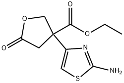 3-(2-AMINO-THIAZOL-4-YL)-5-OXO-TETRAHYDRO-FURAN-3-CARBOXYLIC ACID ETHYL ESTER Struktur