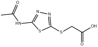 2-{[5-(acetylamino)-1,3,4-thiadiazol-2-yl]sulfanyl}acetic acid Struktur