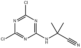 2-[(4,6-dichloro-1,3,5-triazin-2-yl)amino]-2-methylpropiononitrile      Struktur