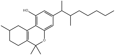 3-(1,2-dimethylheptyl)-7,8,9,10-tetrahydro-6,6,9-trimethyl-6H-dibenzo(b,d)pyran-1-ol Struktur