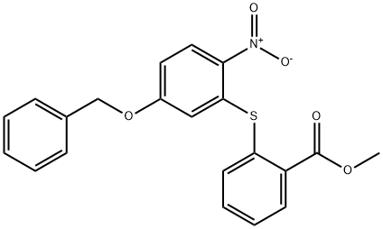 4-Benzyloxy-2-(2carbomethoxy)thiophenylnitrobenzene Struktur