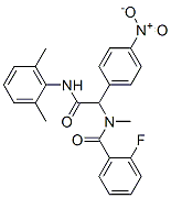 Benzeneacetamide, N-(2,6-dimethylphenyl)-alpha-[(2-fluorobenzoyl)methylamino]-4-nitro- (9CI) Struktur