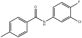 N-(3-chloro-4-fluorophenyl)-4-methylbenzamide Struktur