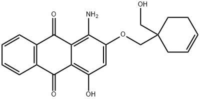 1-amino-4-hydroxy-2-[[1-(hydroxymethyl)-3-cyclohexen-1-yl]methoxy]anthraquinone Struktur