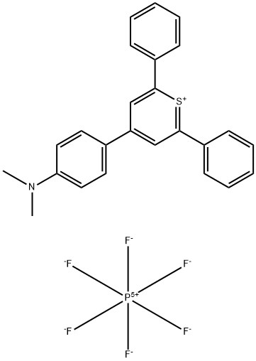 4-(p-dimethylaminophenyl)-2,6-diphenylthiopyrylium hexafluorophosphate Struktur