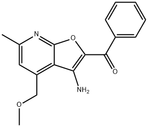 [3-amino-4-(methoxymethyl)-6-methylfuro[2,3-b]pyridin-2-yl](phenyl)methanone Struktur