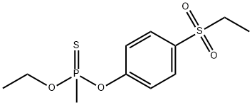 Methylthiophosphonic acid O-ethyl O-[p-(ethylsulfonyl)phenyl] ester Struktur