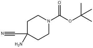 叔丁基 4-氨基-4-氰基四氫-1(2H)-吡啶甲酸酯 結(jié)構(gòu)式