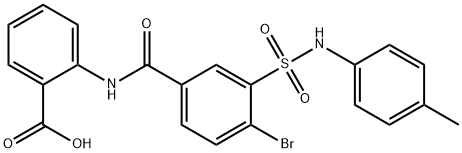 2-(4-broMo-3-(N-p-tolylsulfaMoyl)benzaMido)benzoic acid Struktur